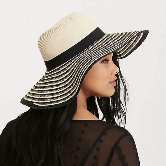 striped floppy hat